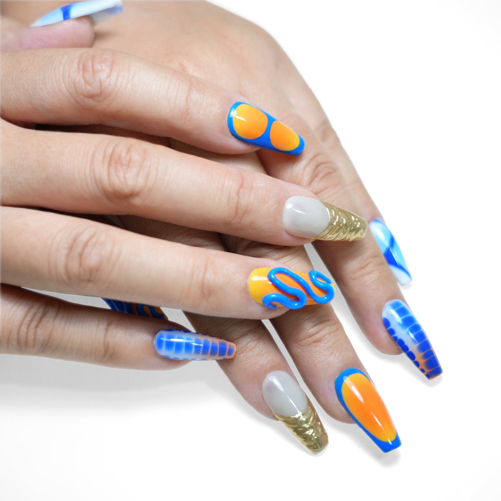 Siva Nail, Summer Juice, Vibrant Ombre, Handmade Press on Nails