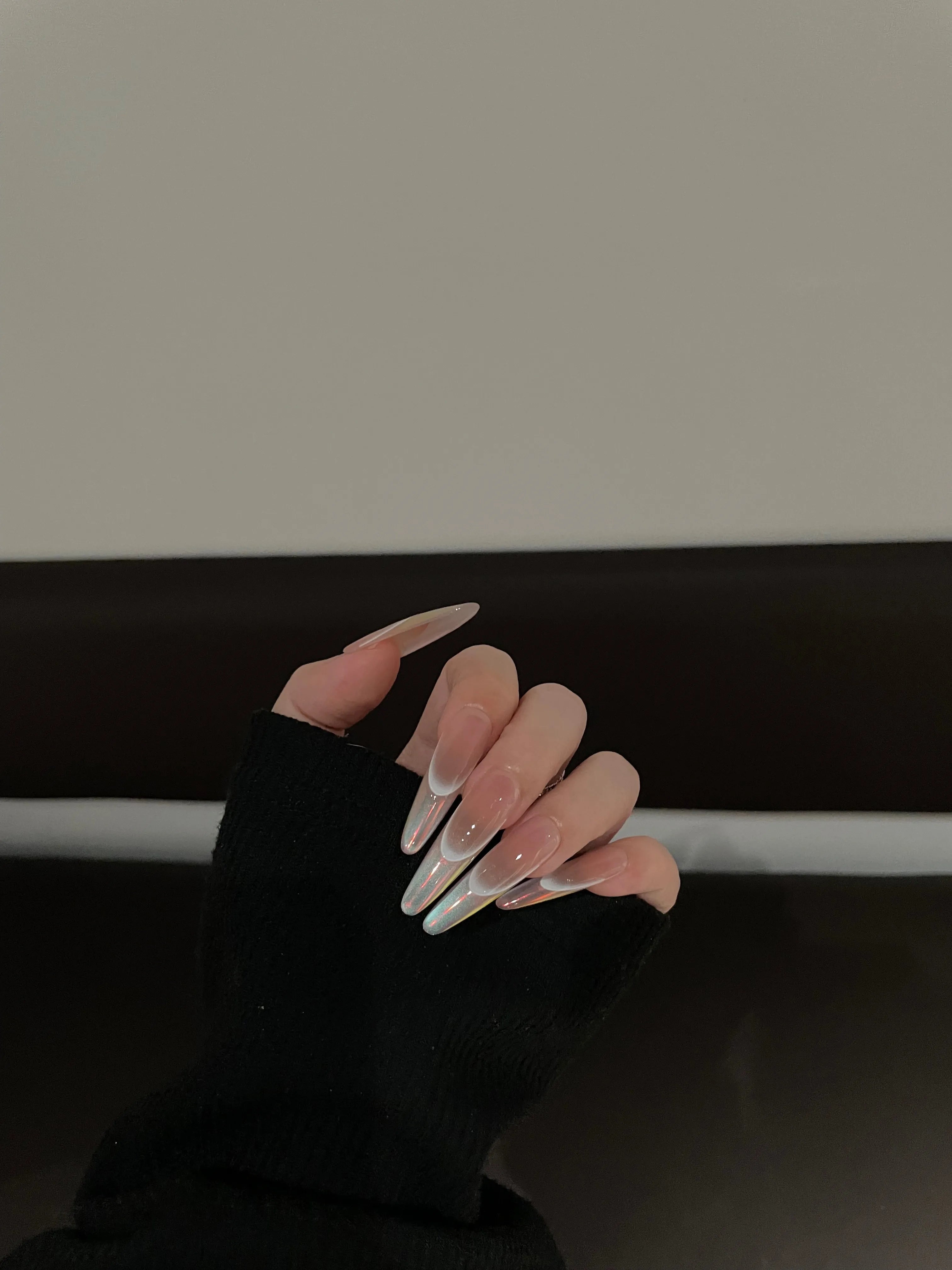 Siva Nail,Blush Pink Shimmer, Handmade Press on Nails