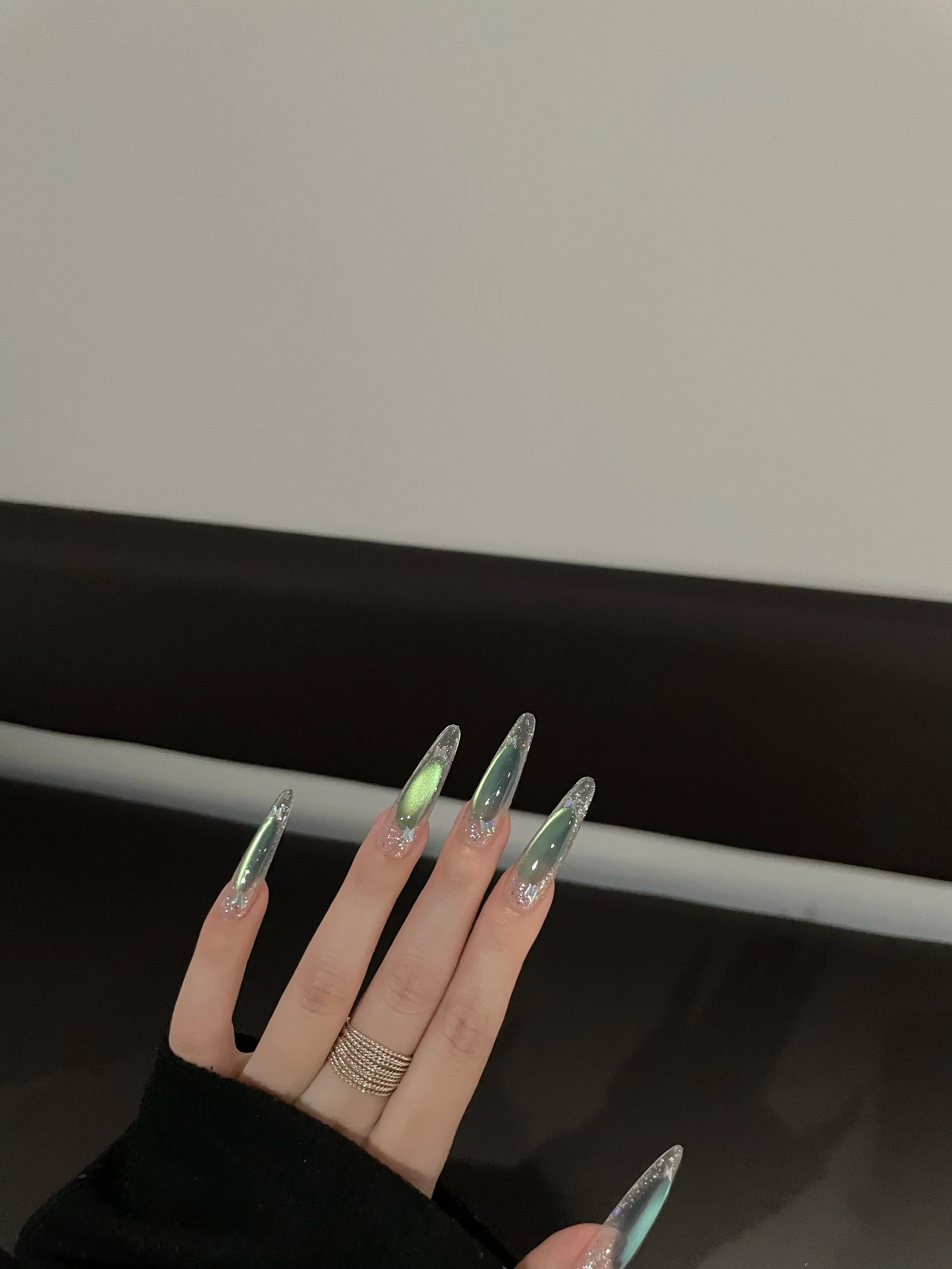 Siva Nail, Blush Pink Glitter - Kissed, Handmade Press on Nails