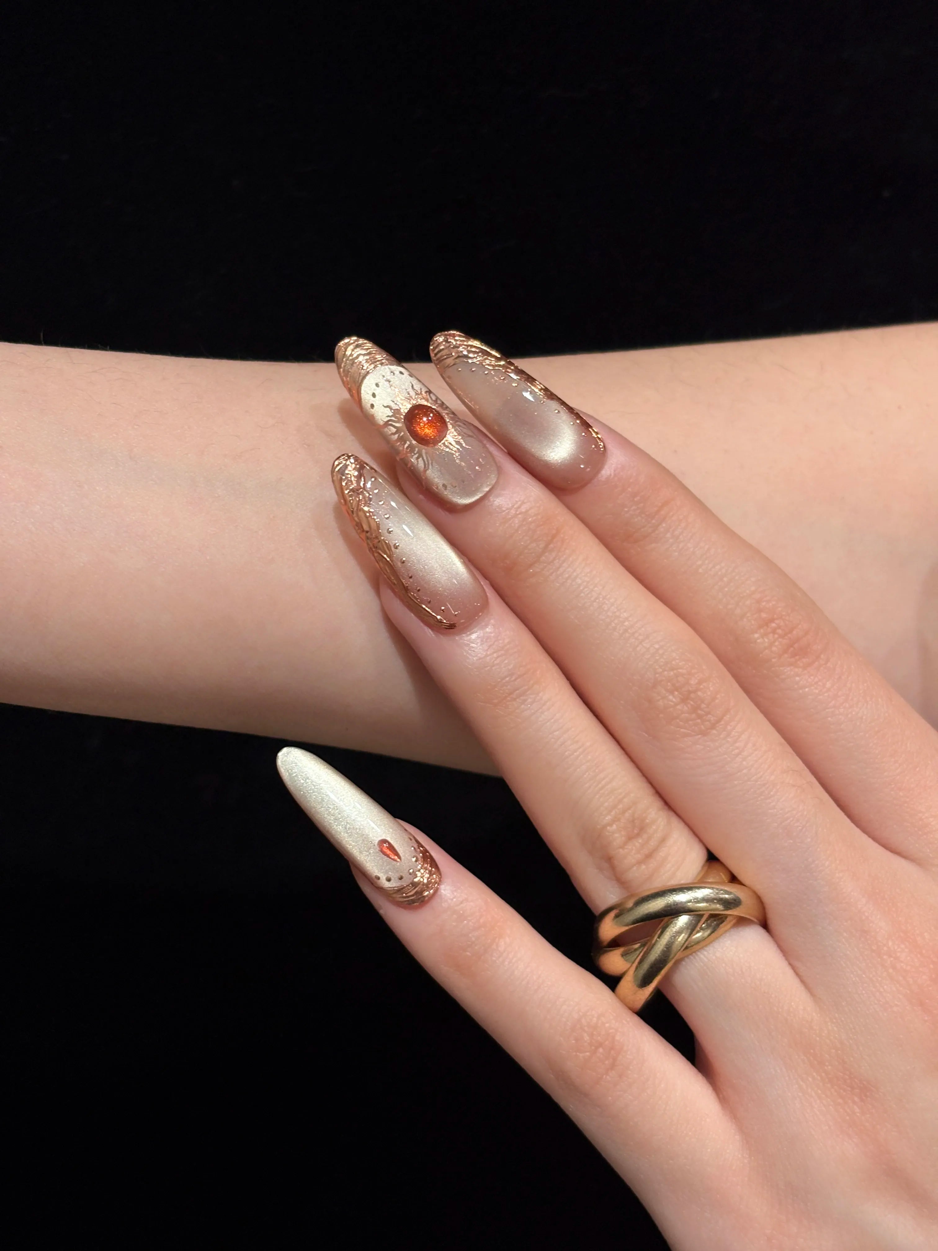 Siva Nail, Solar Dust, Bronze Glow Handmade Press on Nails