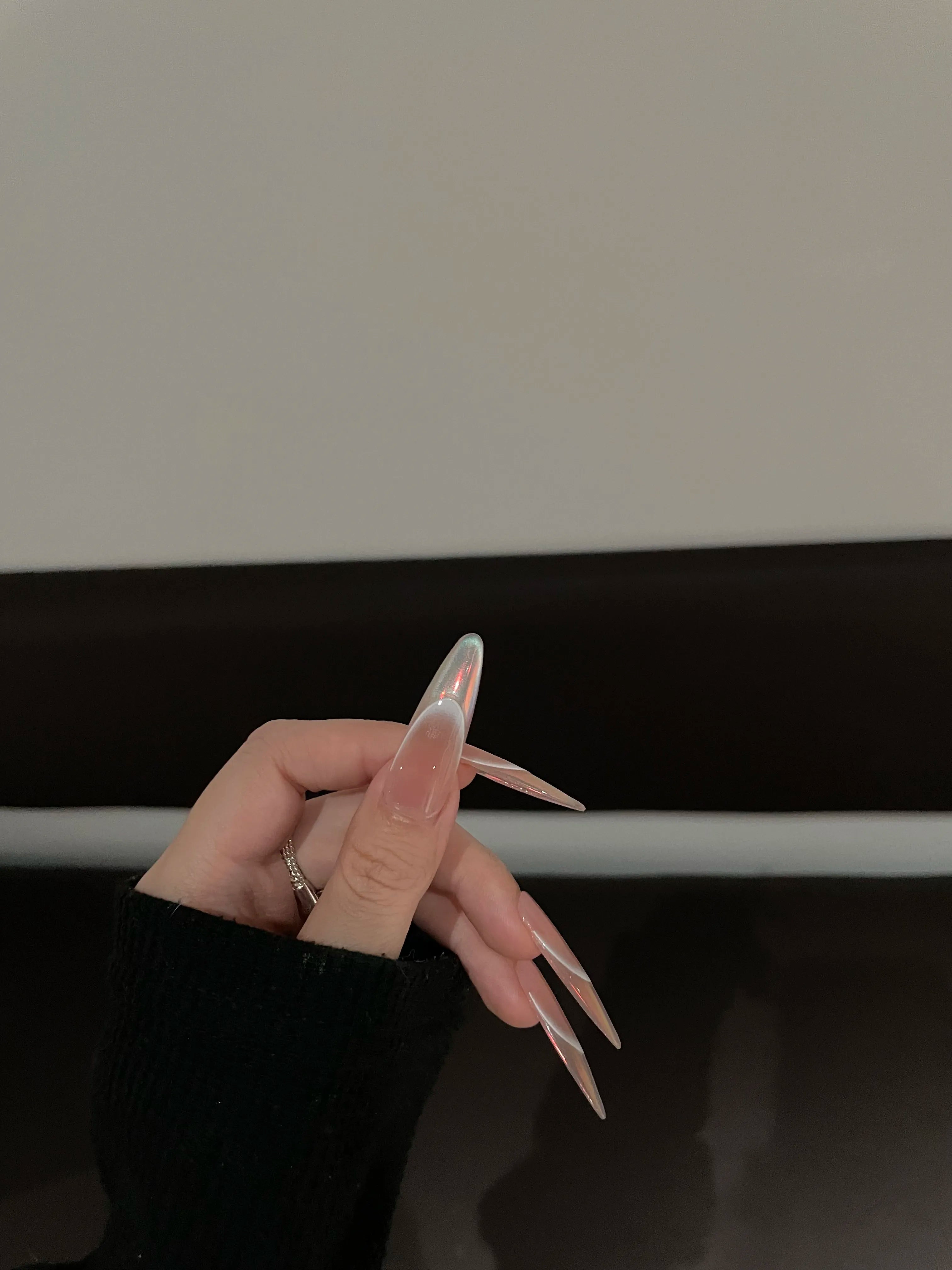 Siva Nail,Blush Pink Shimmer, Handmade Press on Nails