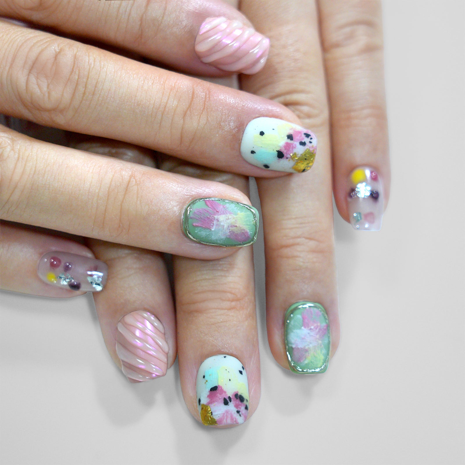 Siva Nail, Blooming Canvas, Artistic Collection, Handmade Press on Nails