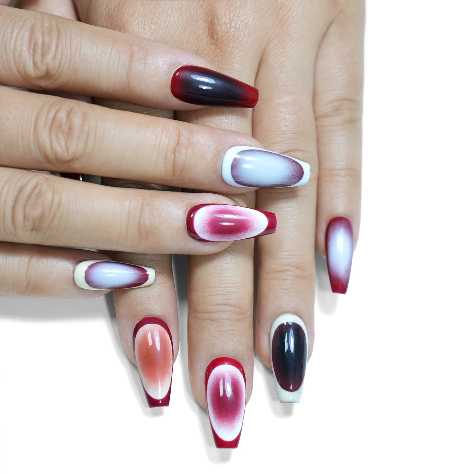 Siva Nail, Summer Passion, Bold Handmade Press on Nails