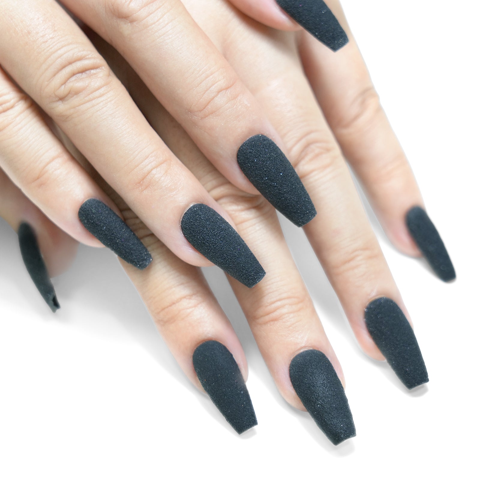 Siva Nail, Obsidian Dreams, Black Matte, Handmade Press on Nails