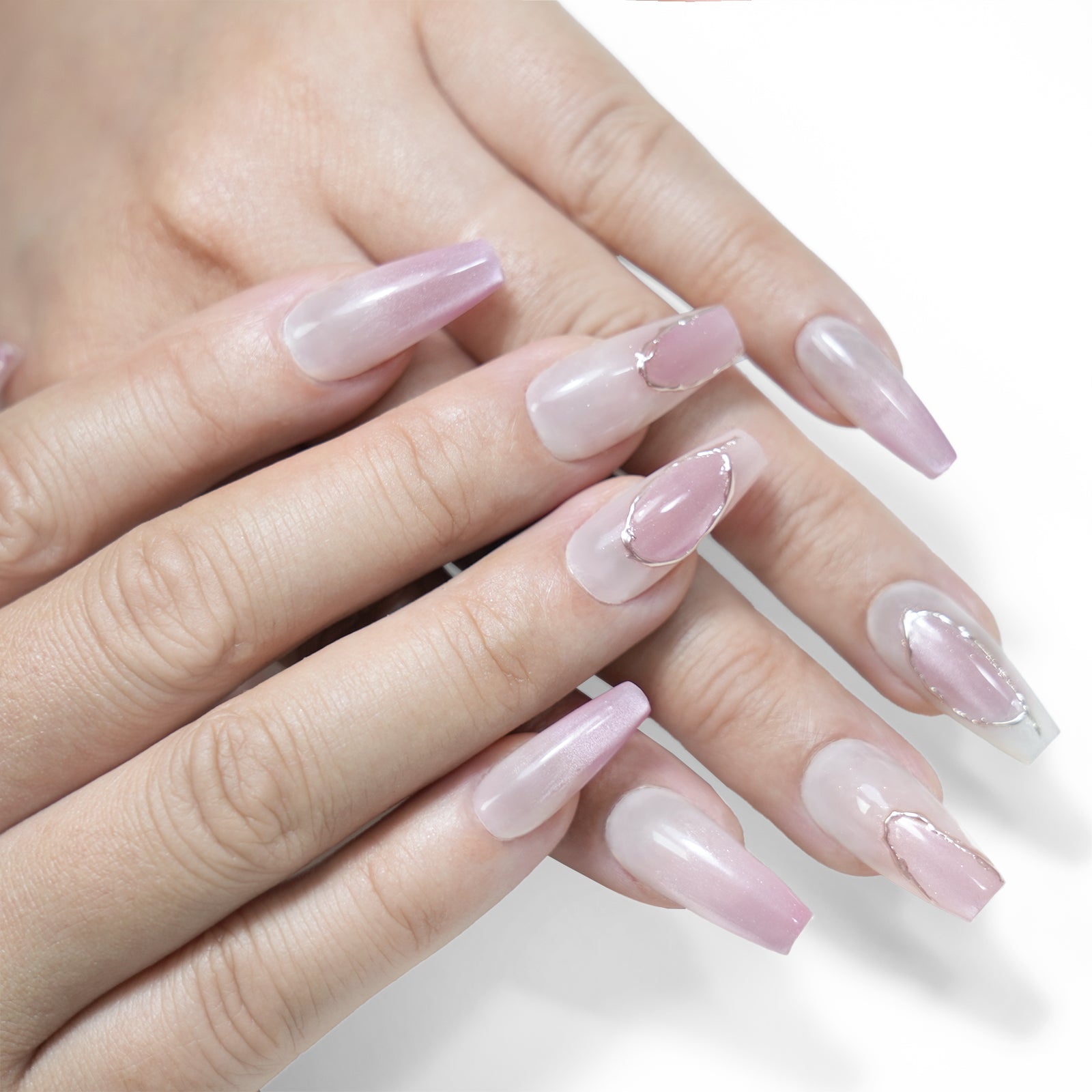 Siva Nail, Sunset Glow, Radiant Pink Handmade Press on Nails