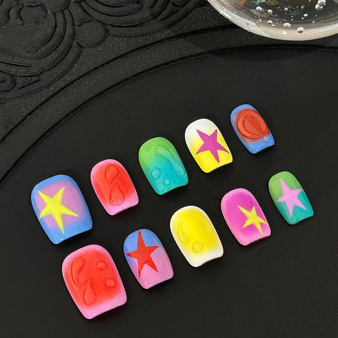 Siva Nail, Jelly Star, Color Drop Handmade Press on Nails