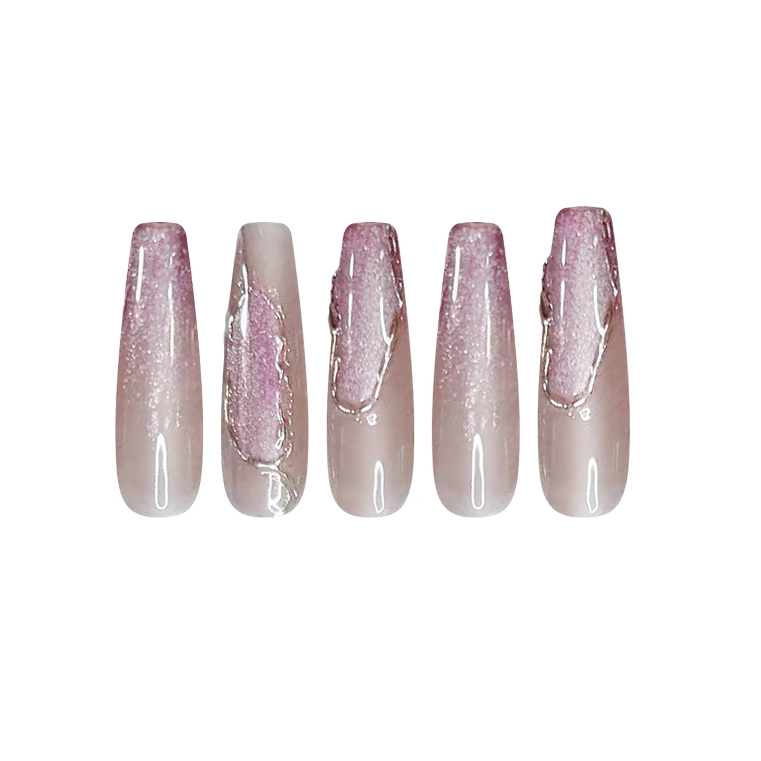 Siva Nail, Sunset Glow, Radiant Pink Handmade Press on Nails
