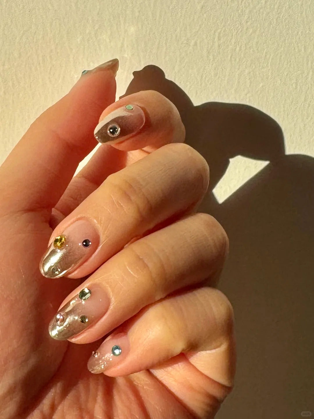 Siva Nail, Cosmic Drip, Chrome Gem Handmade Press on Nails