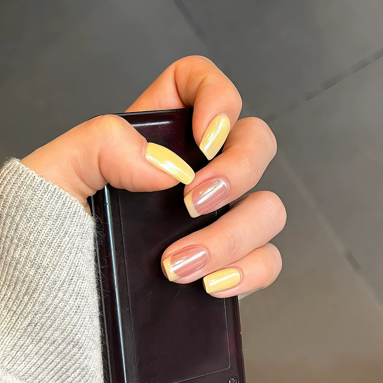 Siva Nail, Sunshine Tip, Yellow French Handmade Press on Nails