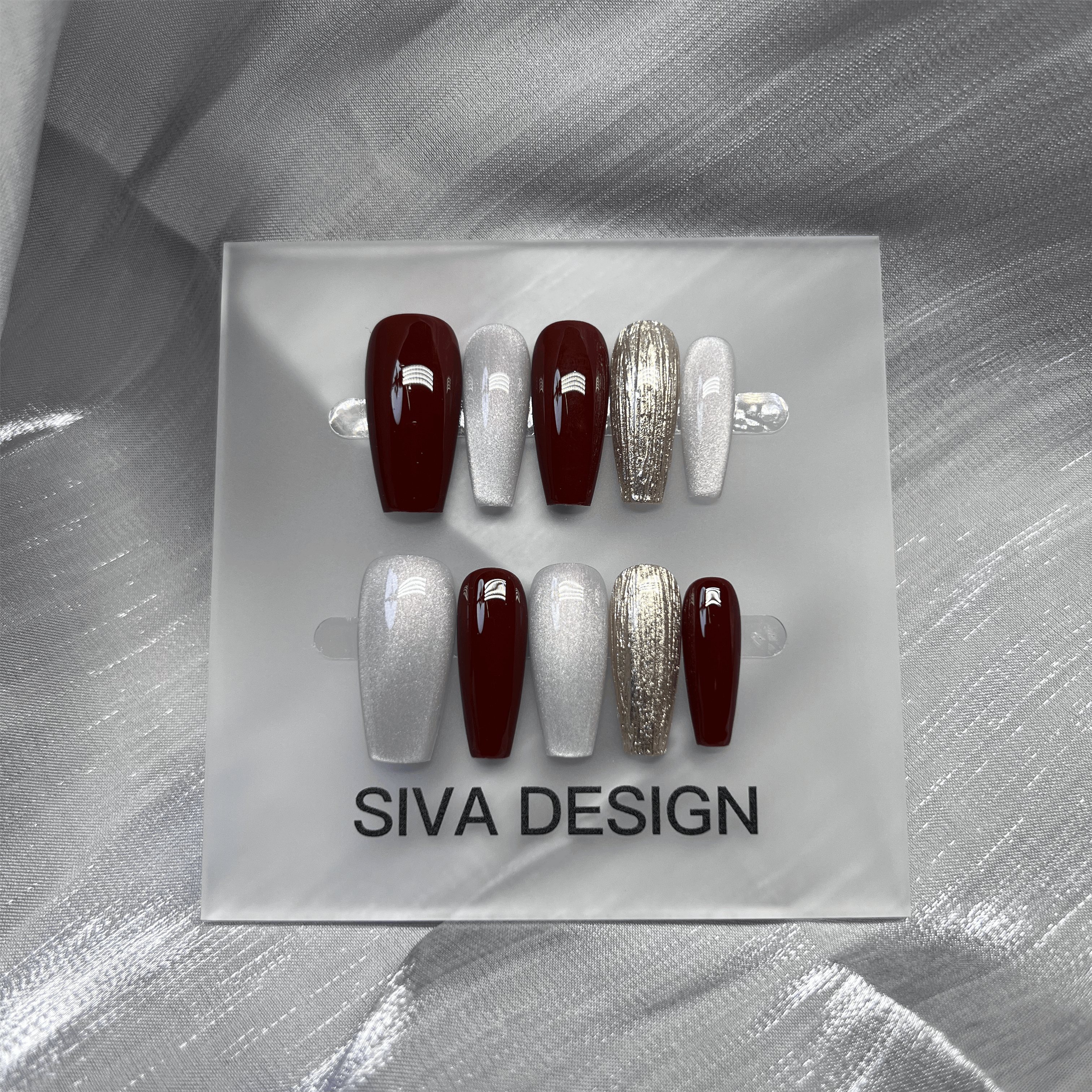 Siva Nail, Golden Hour, Shimmering Holiday, Handmade Press on Nails