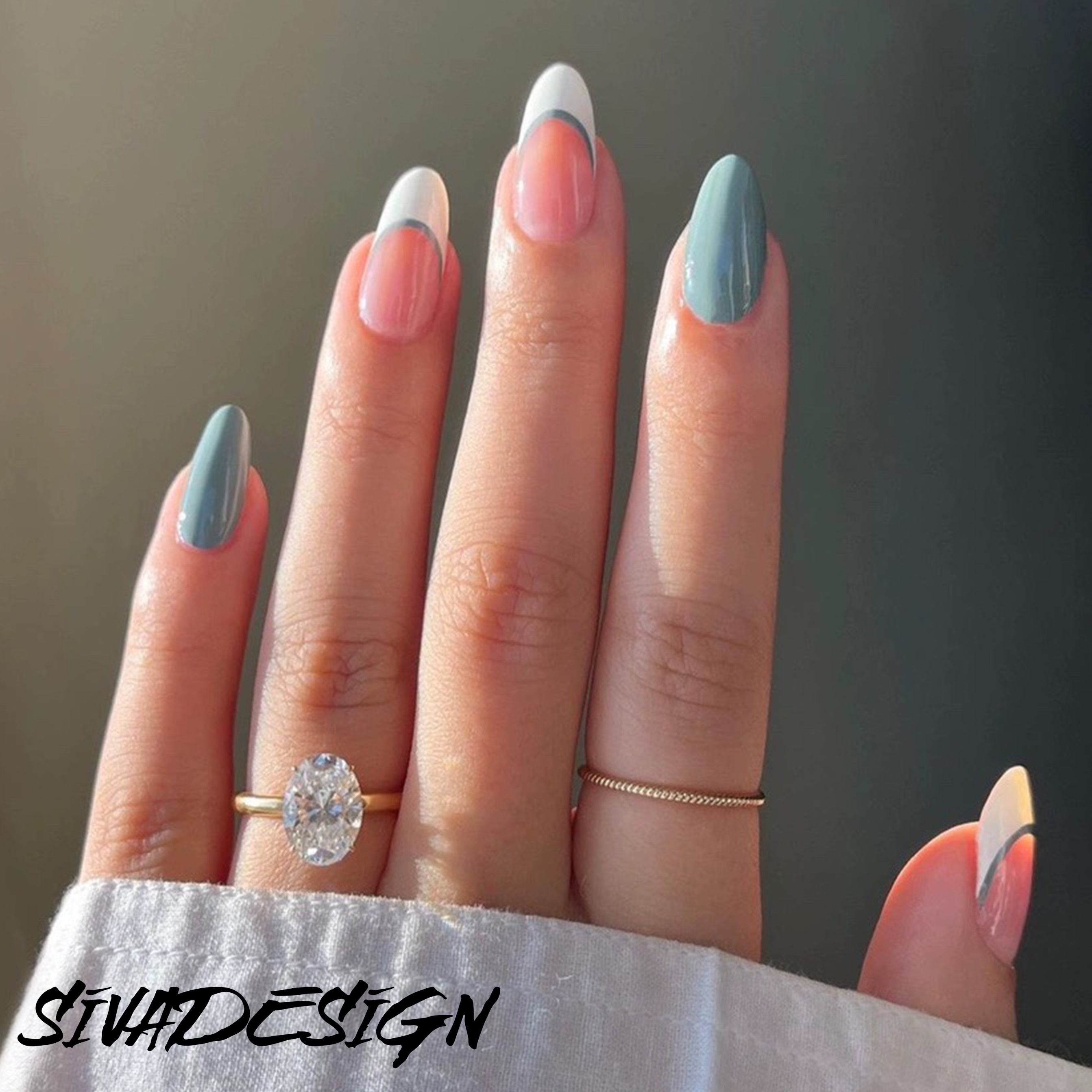 Siva Nail, Minted Elegance, Minimalist Handmade Press on Nails