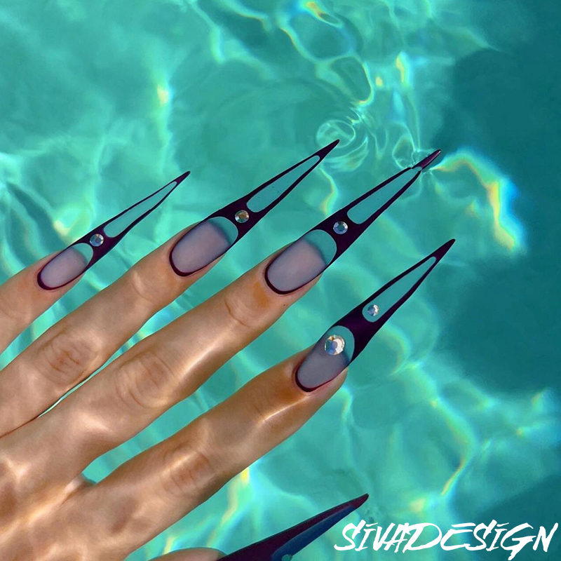 Siva Nail, Velvet Eclipse, Matte Handmade Press on Nails