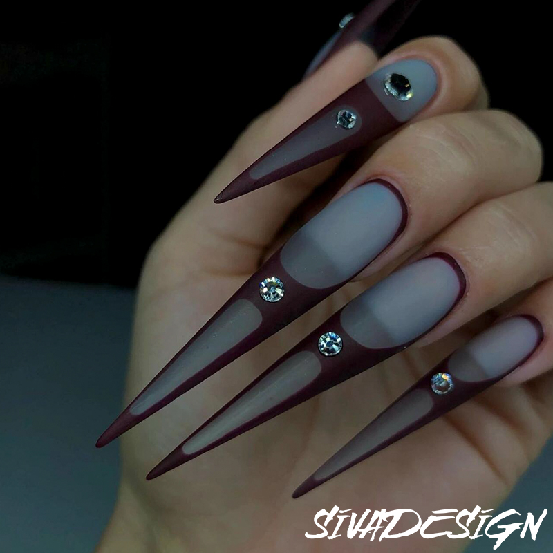 Siva Nail, Velvet Eclipse, Matte Handmade Press on Nails