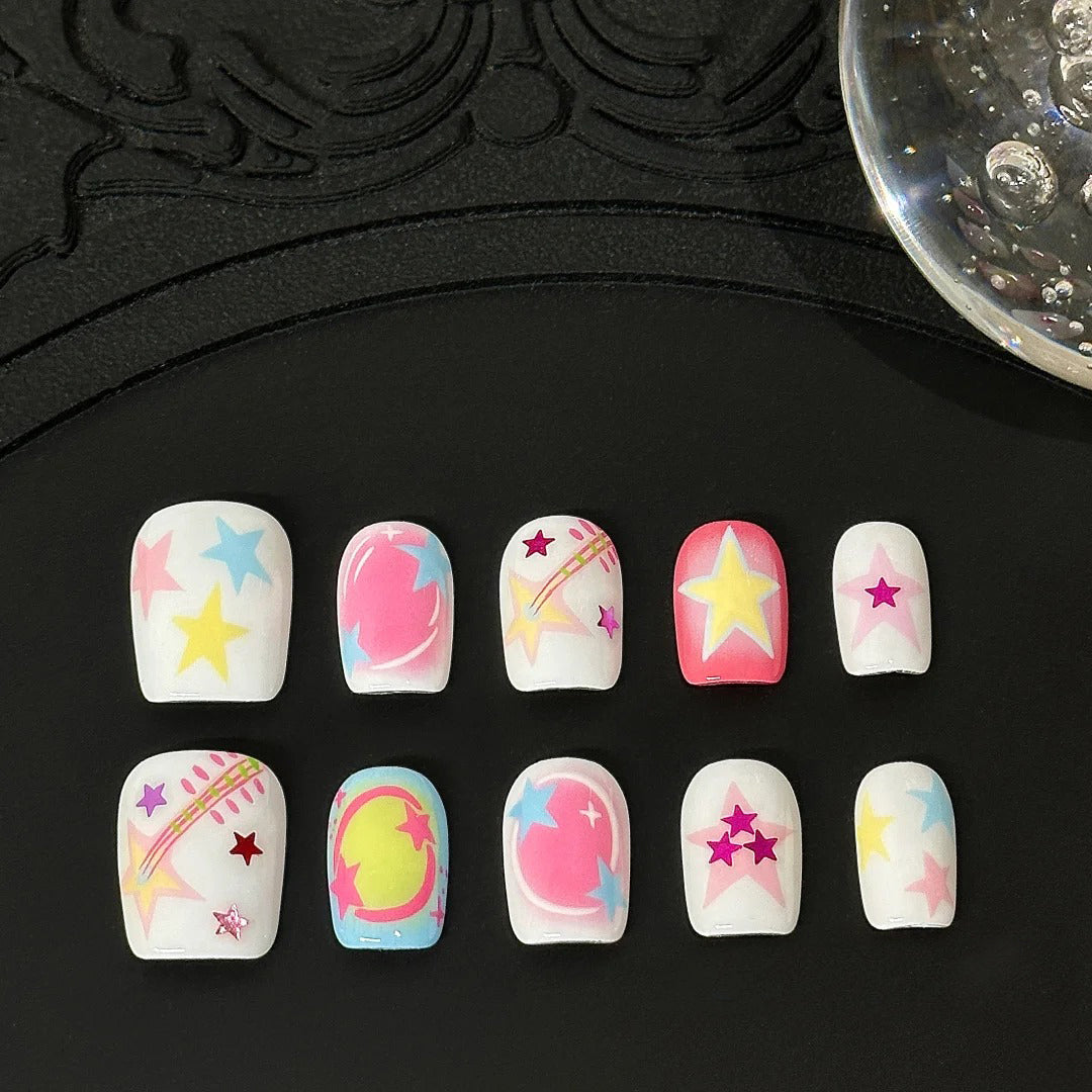 Siva Nail, Star Parade, Pastel Galaxy Handmade Press on Nails