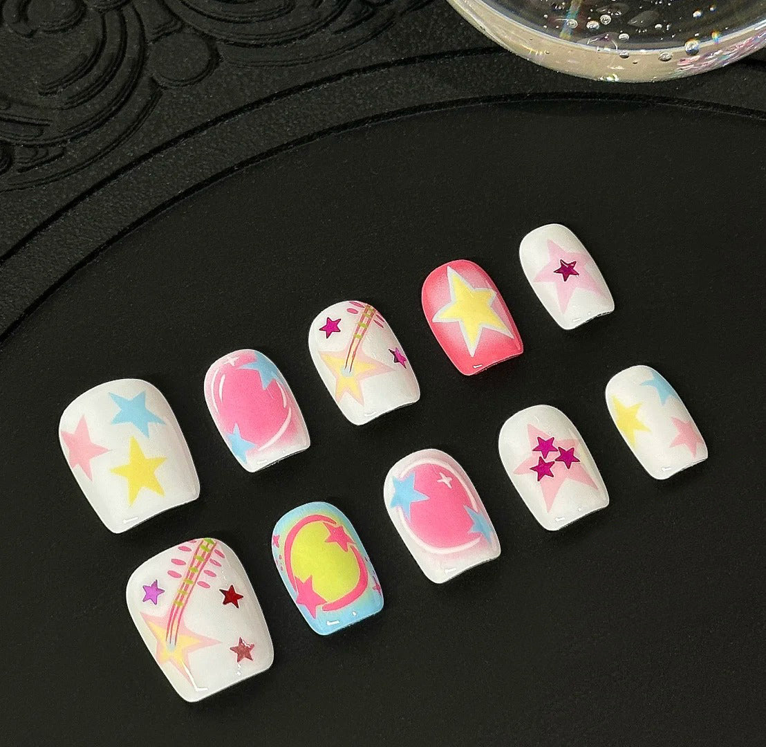 Siva Nail, Star Parade, Pastel Galaxy Handmade Press on Nails