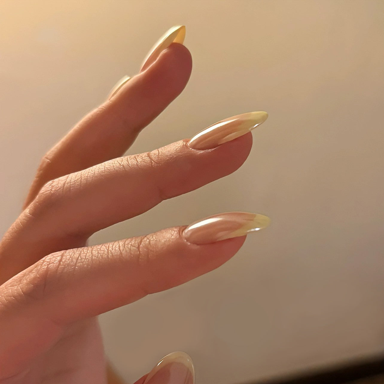 Siva Nail, Lemon Glaze, Yellow French Handmade Press on Nails