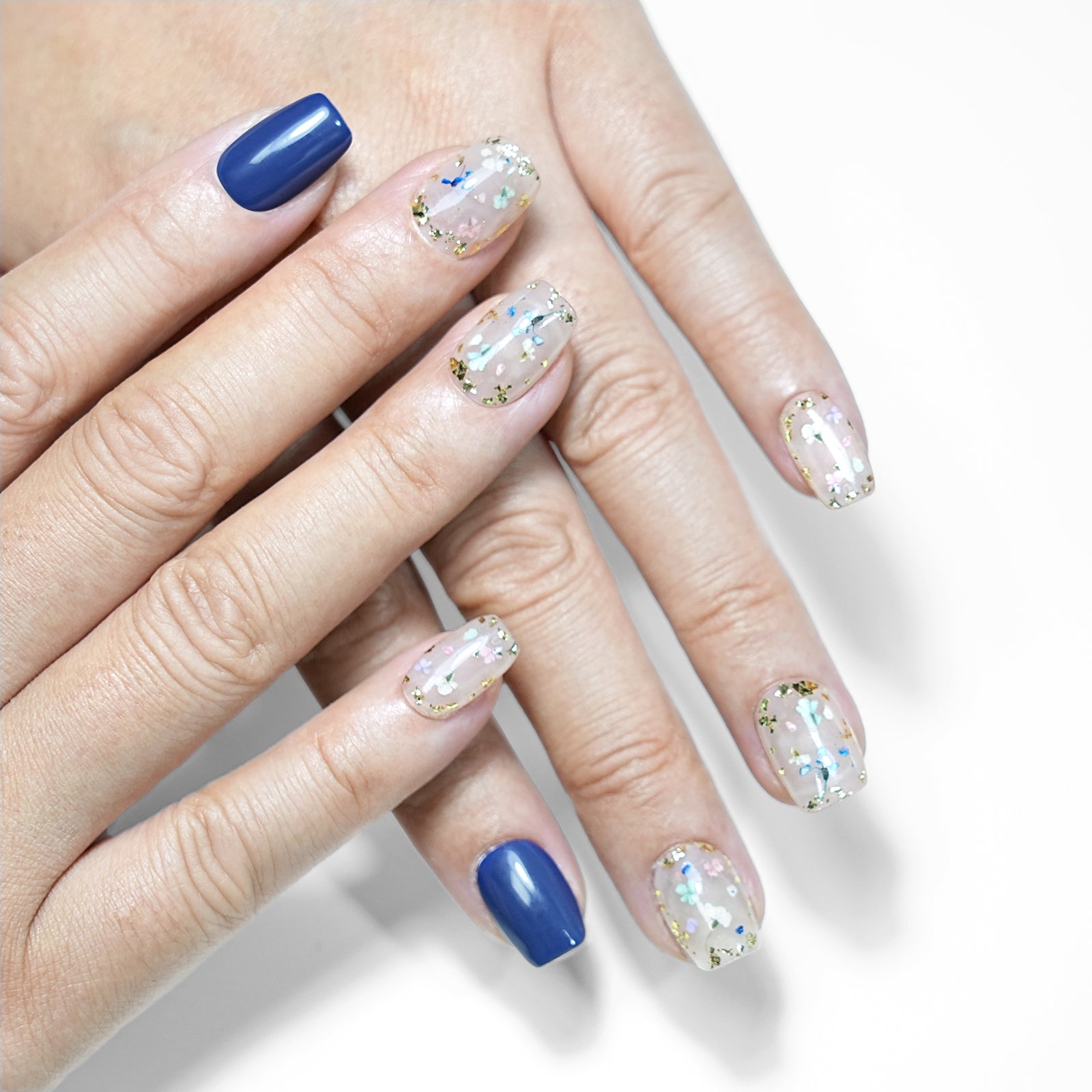 Siva Nail, Azure, Minimalism Style, Handmade Press on Nails