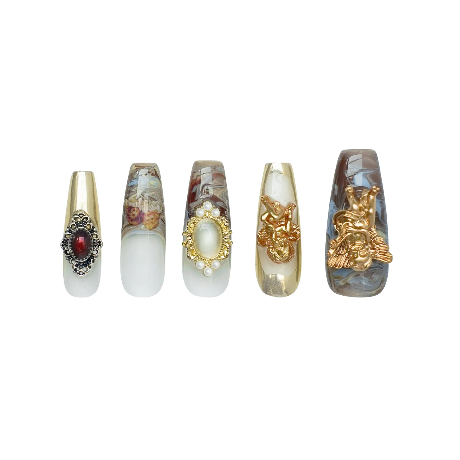 Siva Nail, Royal Opulence, Vintage Baroque, Handmade Press on Nails