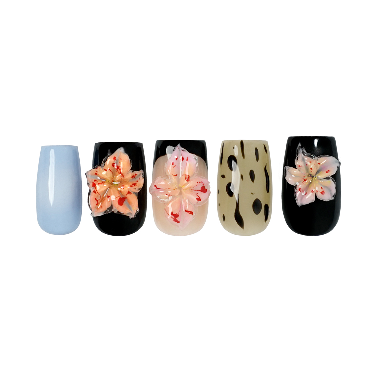 Siva Nail, Botanical Bloom, Artistic Flower Style Handmade Press on Nails