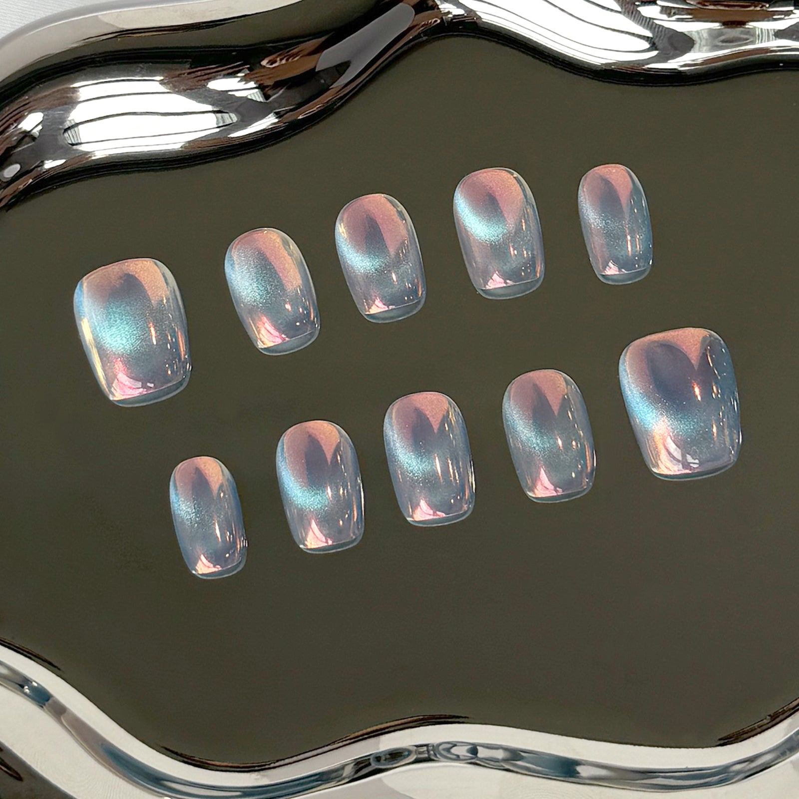 Siva Nail, Evening Glow, Elegant Aura, Handmade Press on Nails