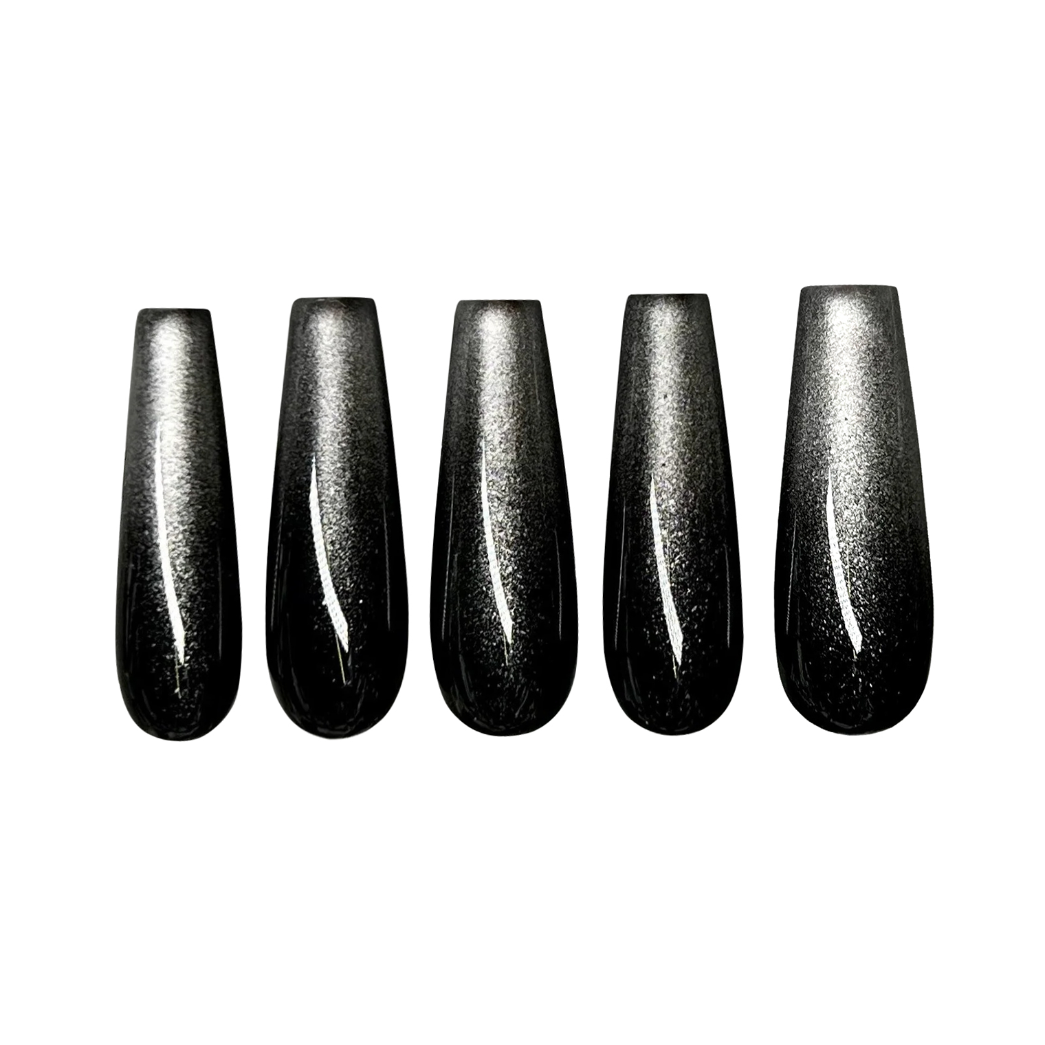 Siva Nail, Fade (Silver), Simple Winter Ombre, Handmade Press on Nails