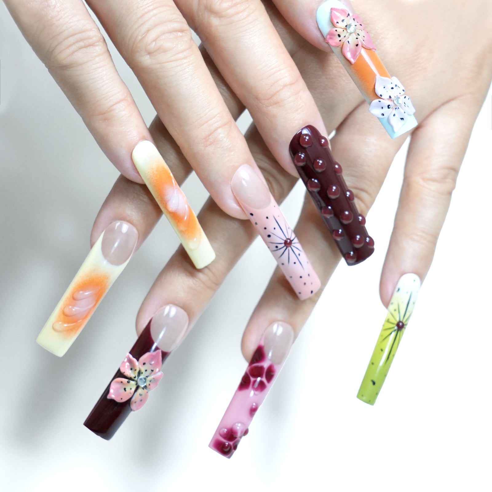 Siva Nail, Petal Painter, Bloomed Artistry, Handmade Press on Nails