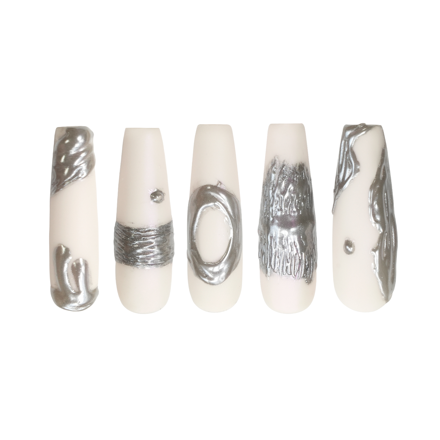 Siva Nail, Smoky Illusions, Ethereal Metal, Handmade Press on Nails