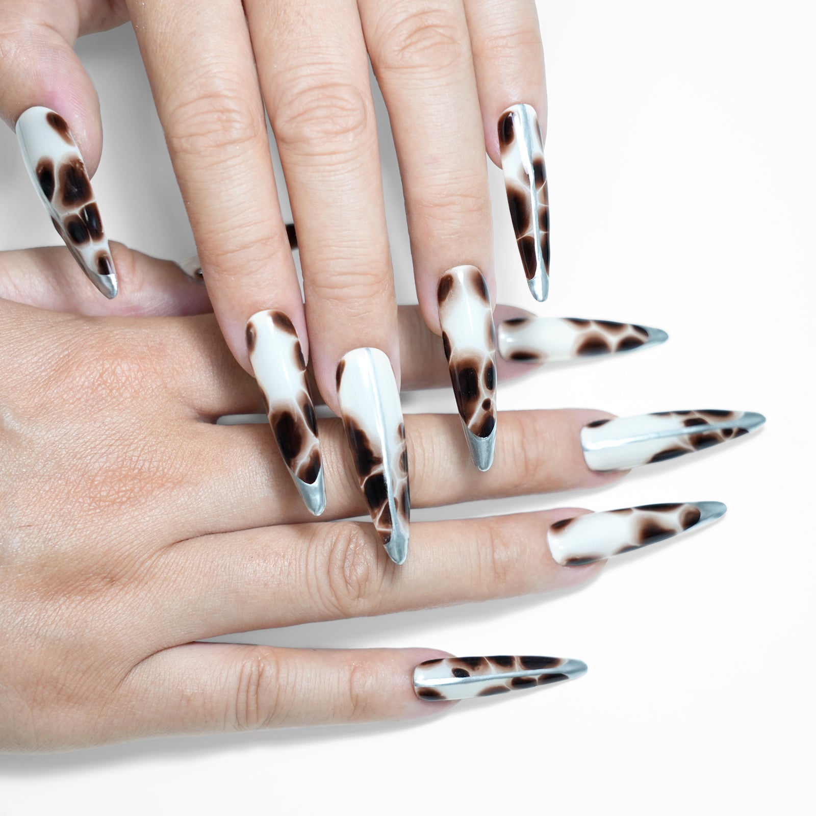 Siva Nail, Tortoiseshell Chic, Luxe Statement, Handmade Press on Nails