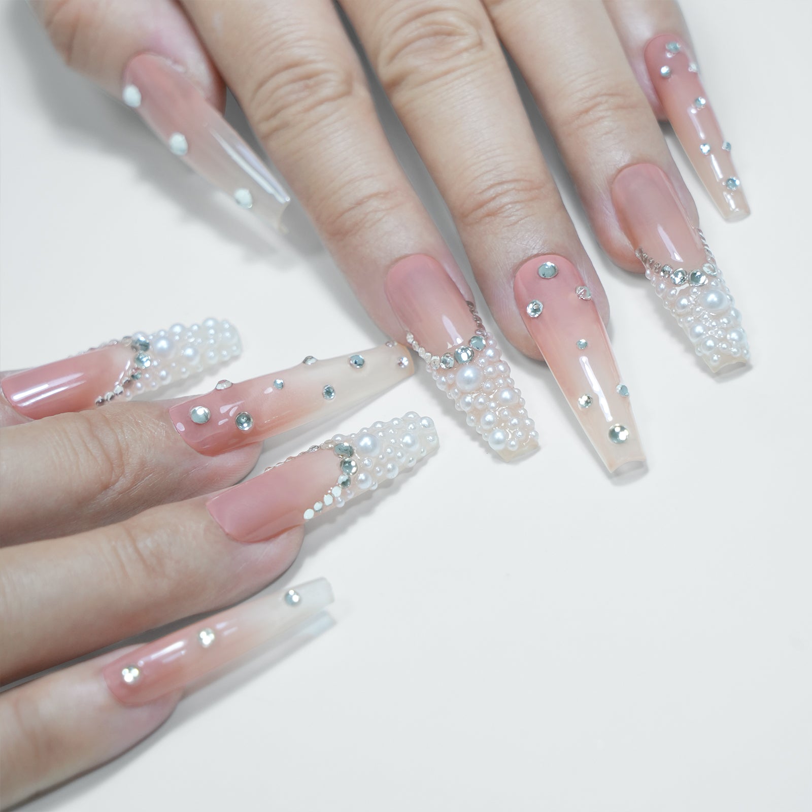 Siva Nail, Pearlescent Dreams, Radiant Glamour, Handmade Press on Nails