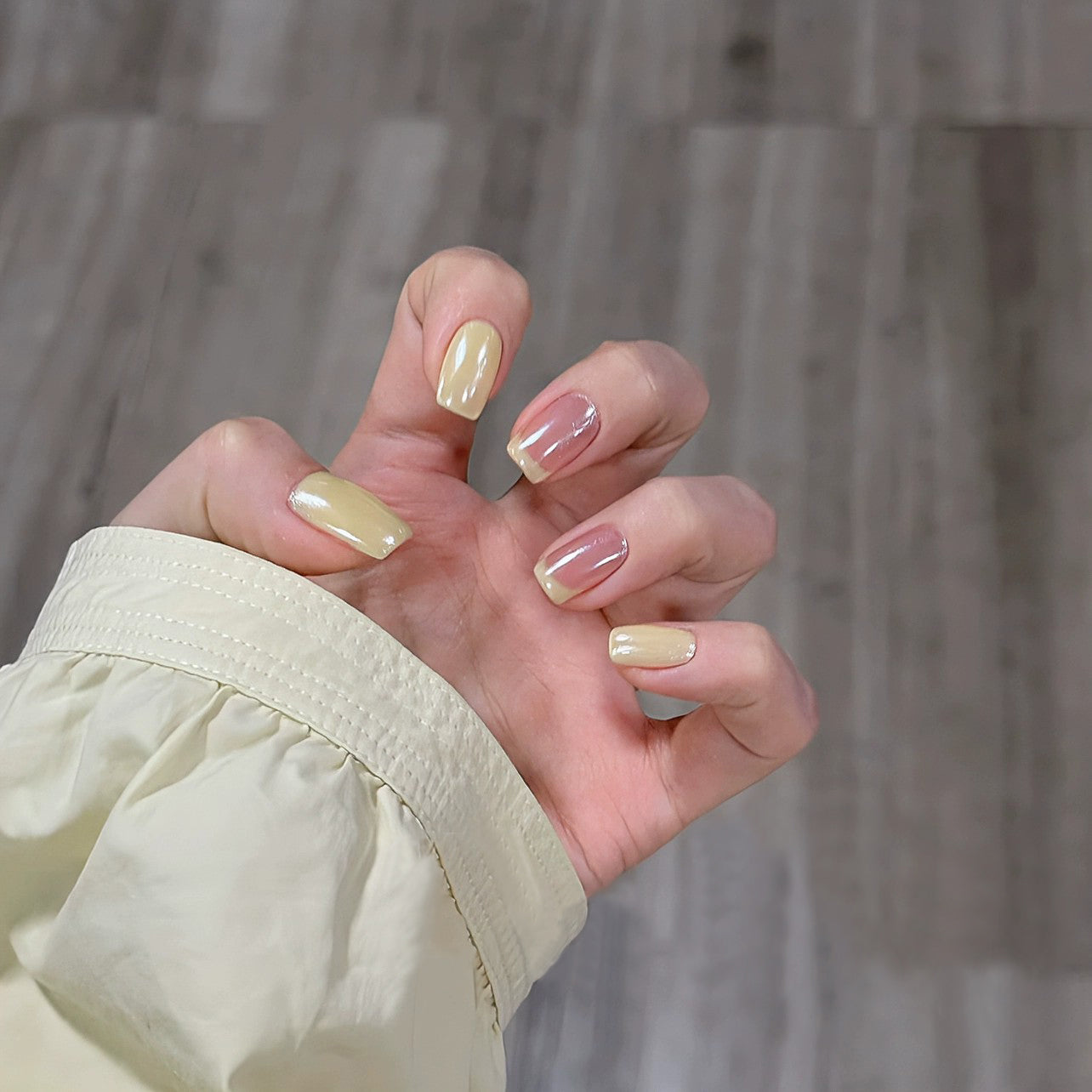 Siva Nail, Sunshine Tip, Yellow French Handmade Press on Nails