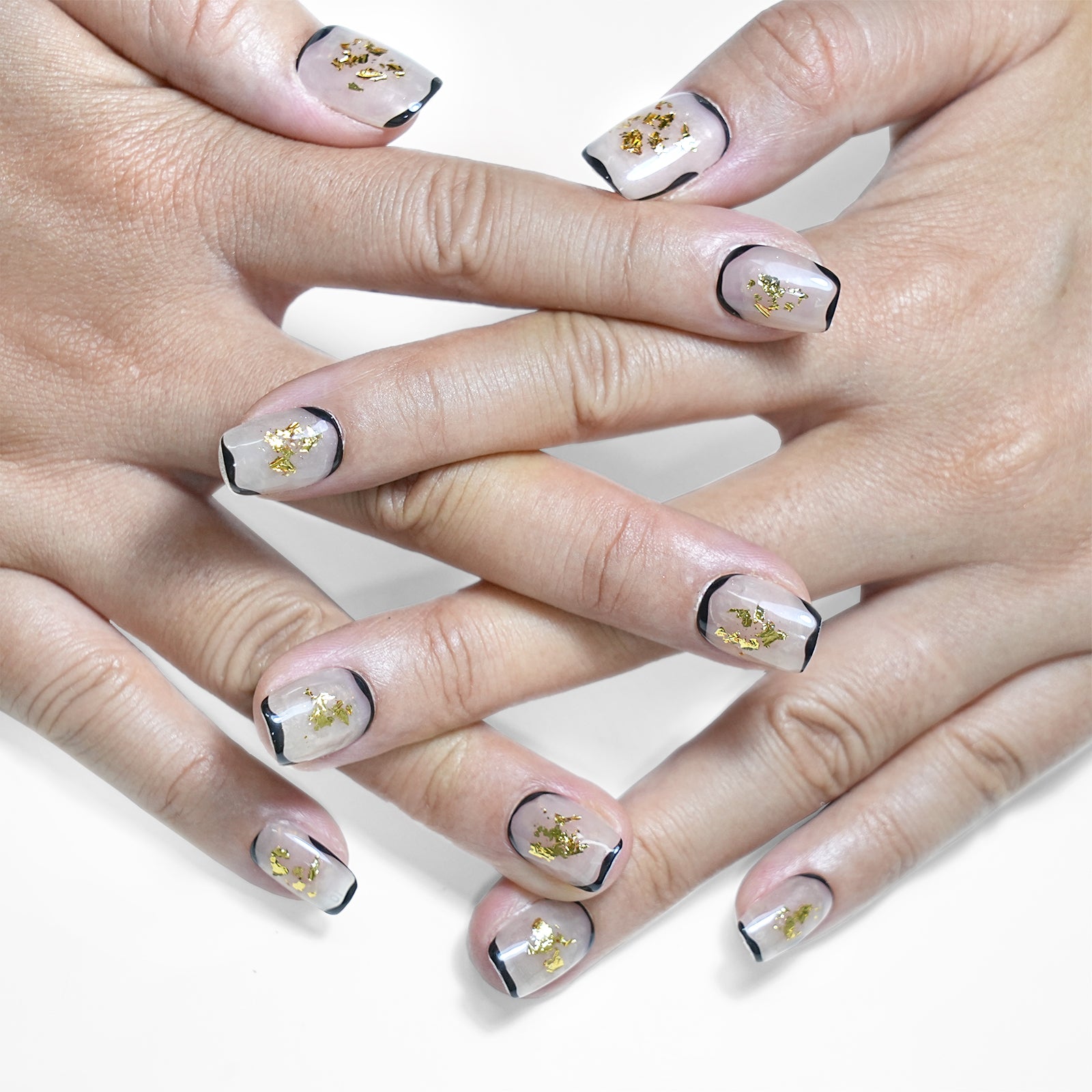 Siva Nail, Regal Majesty, Gold Accent Flair, Handmade Press on Nails
