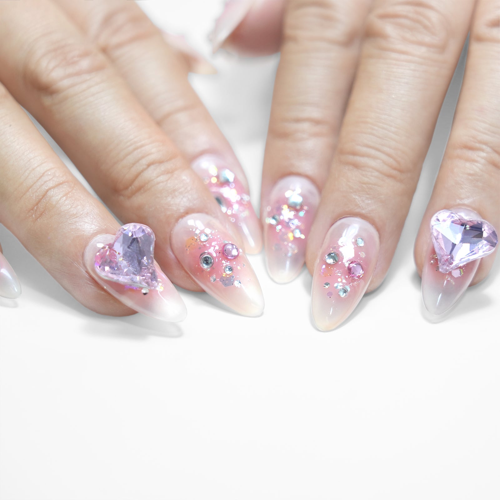 Siva Nail, Sweet Reflections, Gemstone Sparkle, Handmade Press on Nails