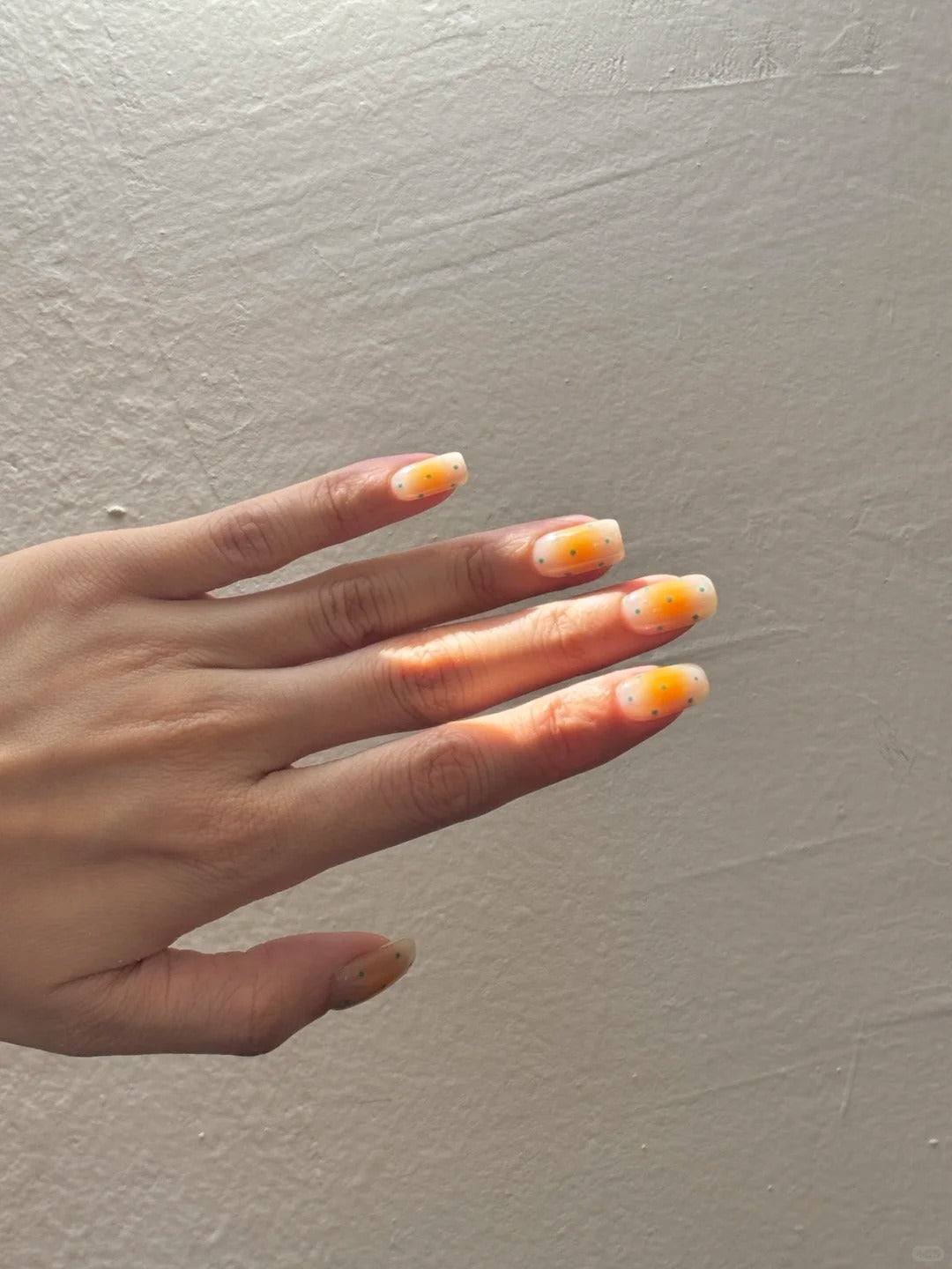 Siva Nail, Dreamy Dotted, Blue Orange Handmade Press on Nails