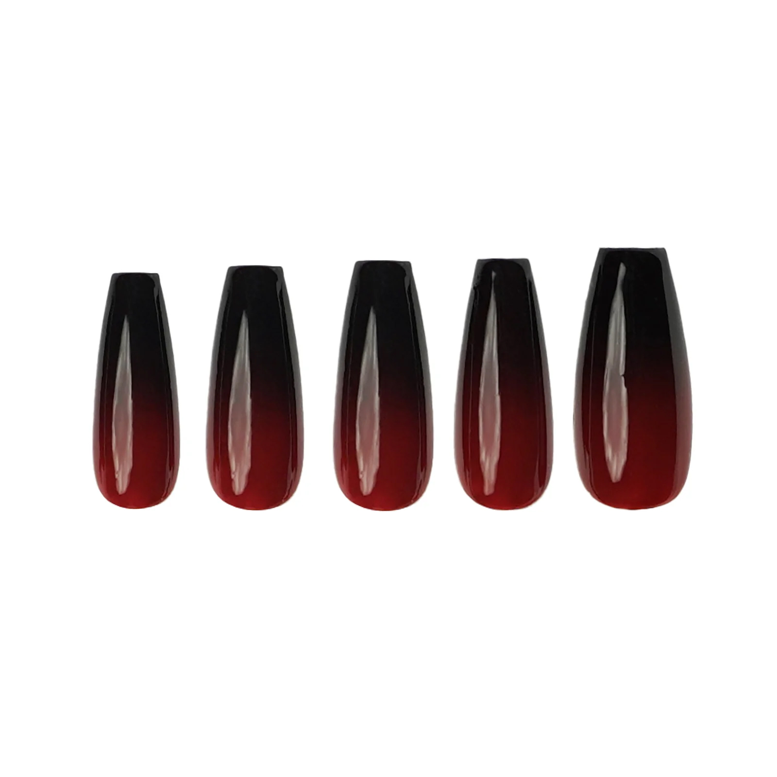 Siva Nail, Fade (Red), Simple Winter Ombre, Handmade Press on Nails