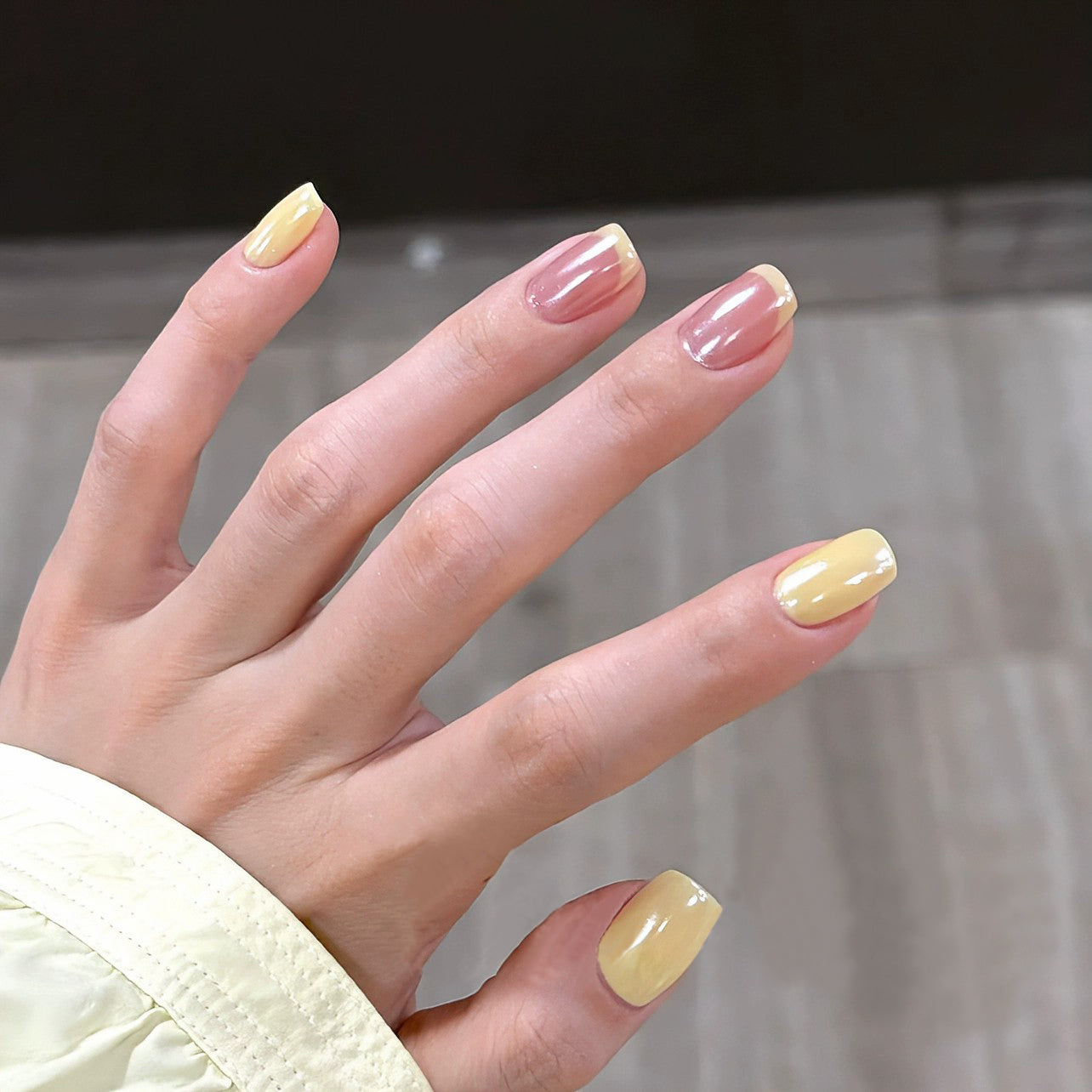 Siva Nail, Sunshine Tip, Yellow French Handmade Press on Nails