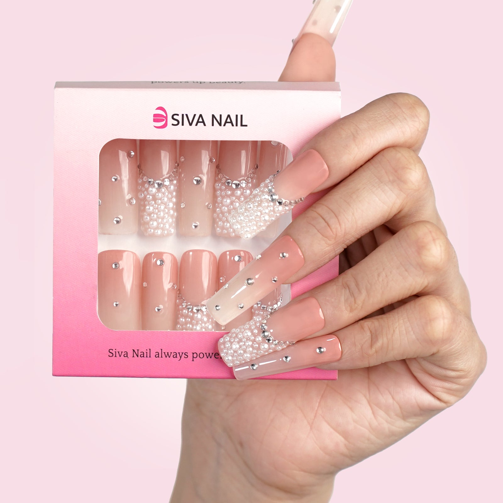 Siva Nail, Pearlescent Dreams, Radiant Glamour, Handmade Press on Nails