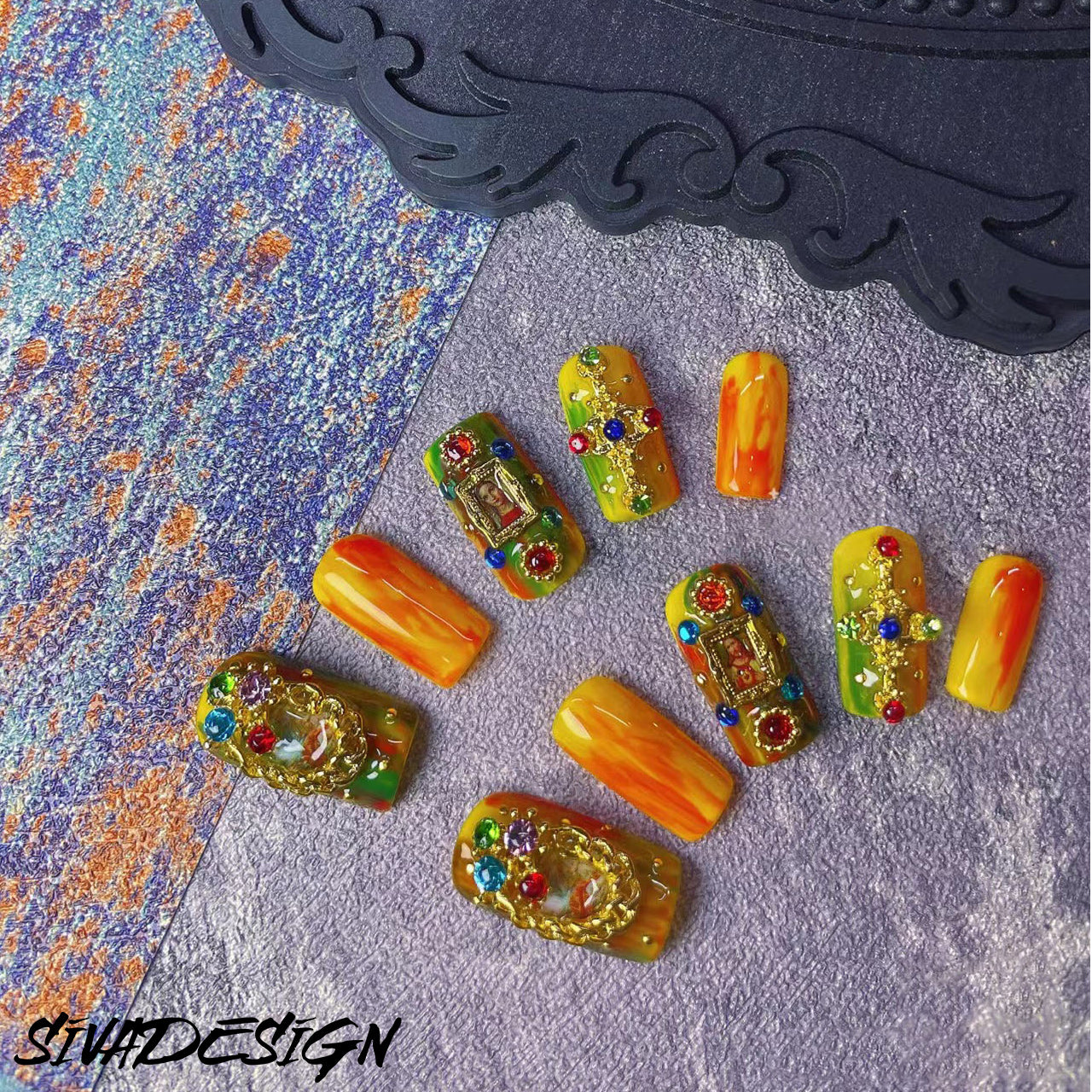 Siva Nail, Carnival Queen, Festive Press on Nails
