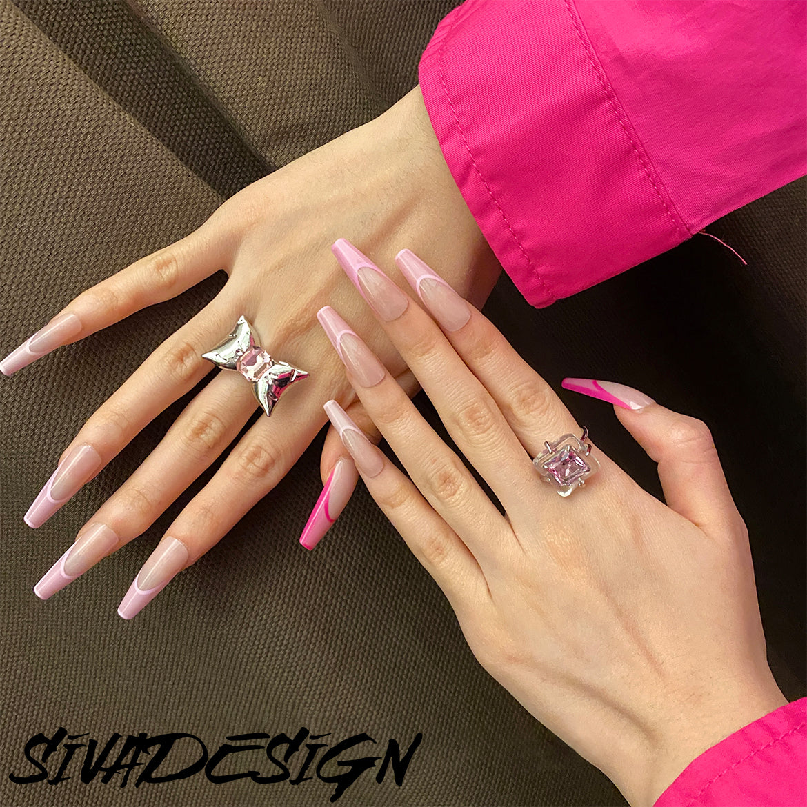 Siva Nail, Whispering Lilac (Pink), Chic Elegance, Handmade Press on Nails