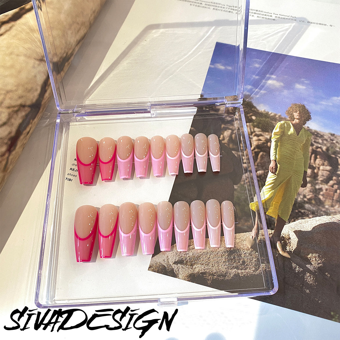 Siva Nail, Whispering Lilac (Pink), Chic Elegance, Handmade Press on Nails