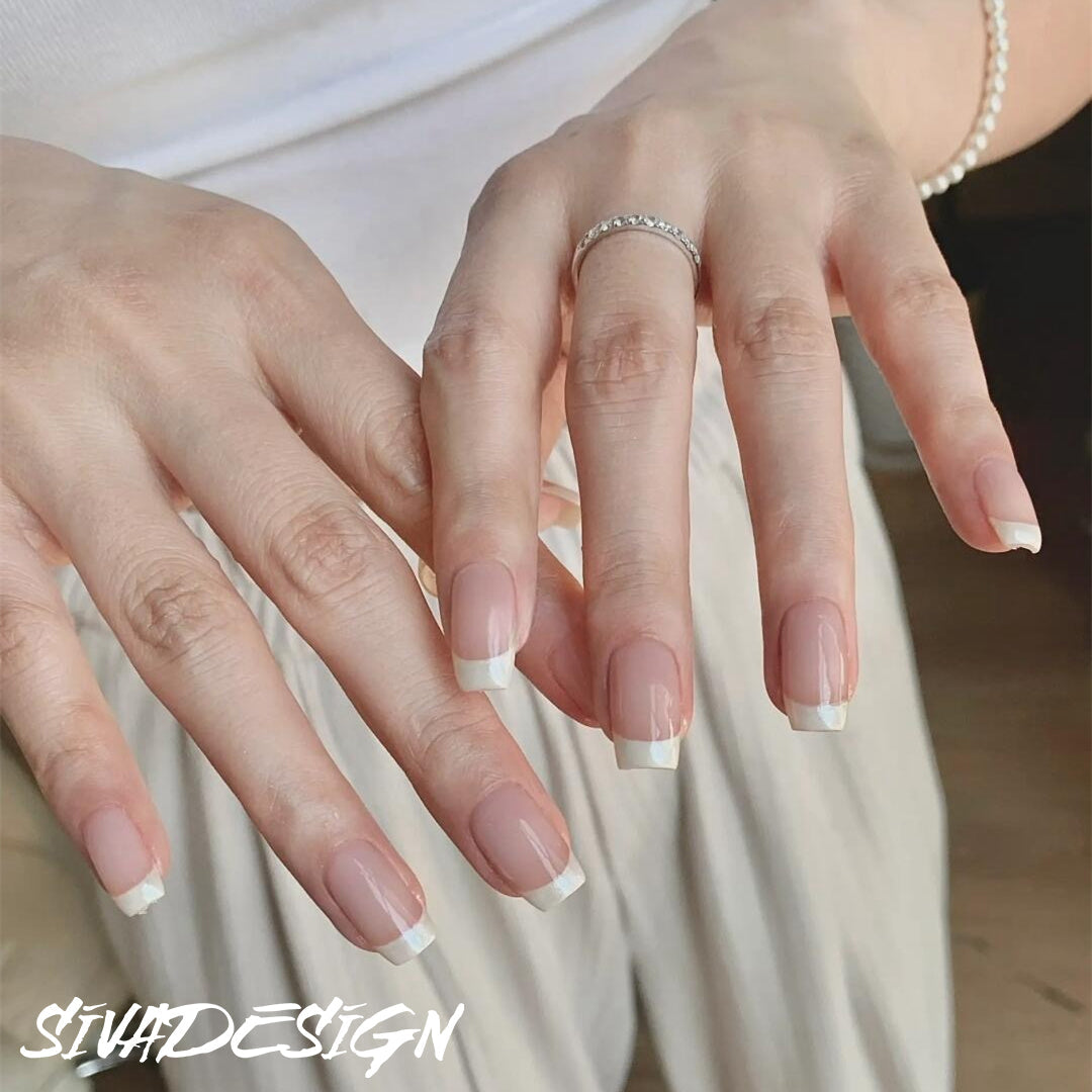 Siva Nail, Sunset Blush, Subtle Grace, Handmade Press on Nails