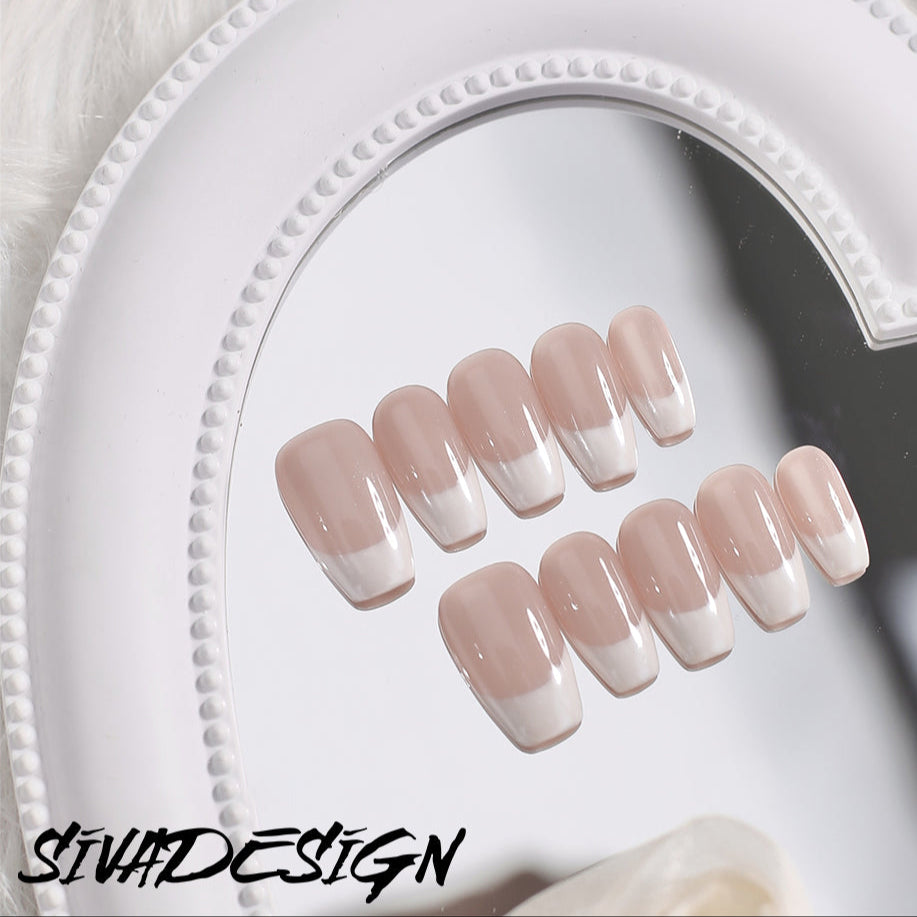 Siva Nail, Sunset Blush, Subtle Grace, Handmade Press on Nails