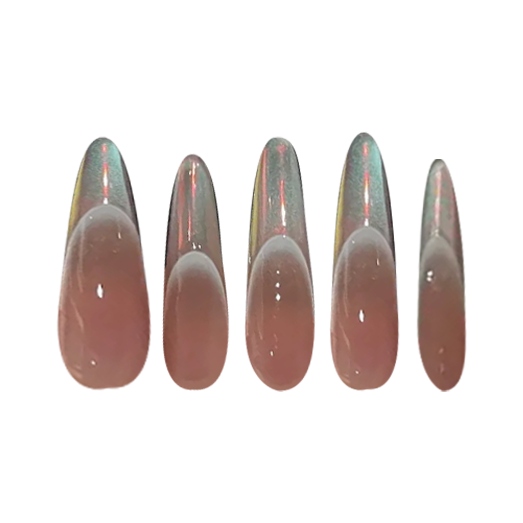 Siva Nail,Blush Pink Shimmer, Handmade Press on Nails