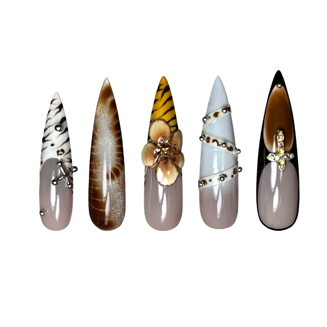 Siva Nail, Desert Bloom, Exotic Chic, Handmade Press on Nails