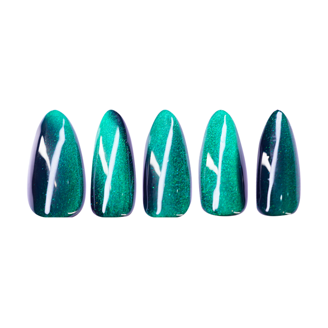 Siva Nail,Emerald Gradient Ombre Handmade Press-On Nails