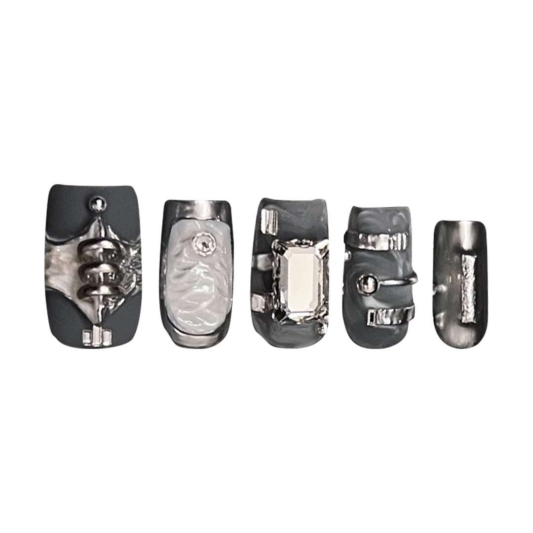 Siva Nail, Galactic Enigma, Metallic Handmade Press on Nails