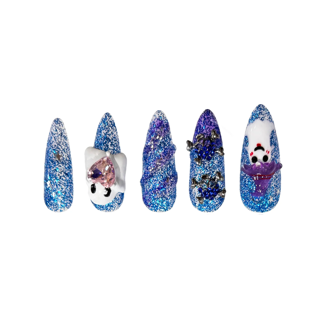 Siva Nail, Ghostly Glee, Halloween Handmade Press on Nails