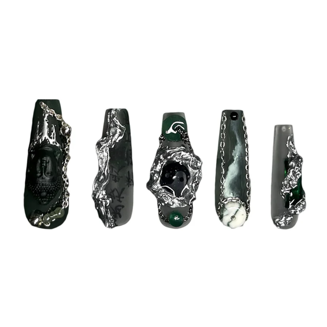Siva Nail, Jade Serenity, Zen Inspired Style Handmade Press on Nails