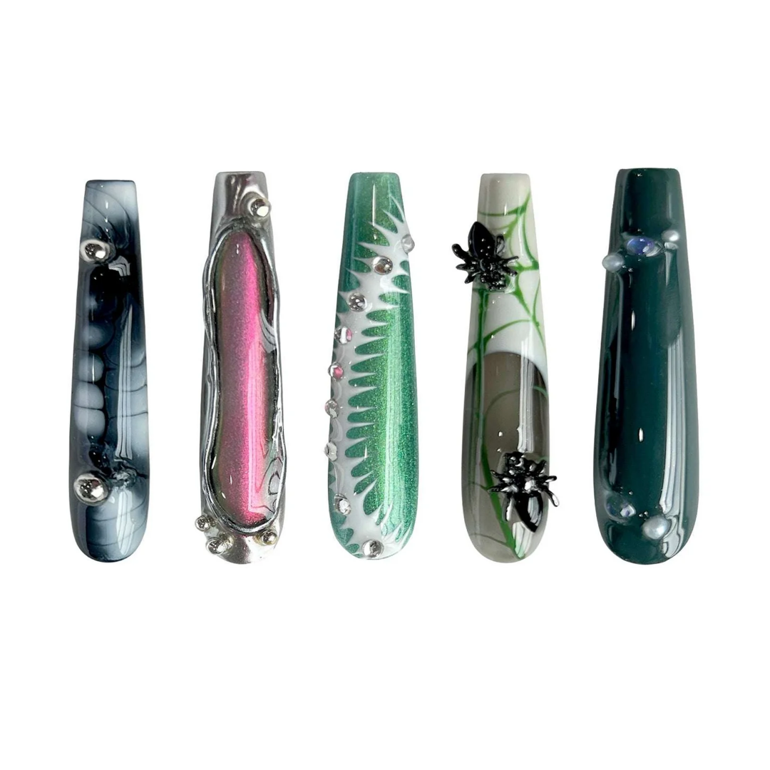 Siva Nail, Jungle Enigma, Nature Inspired, Handmade Press on Nails