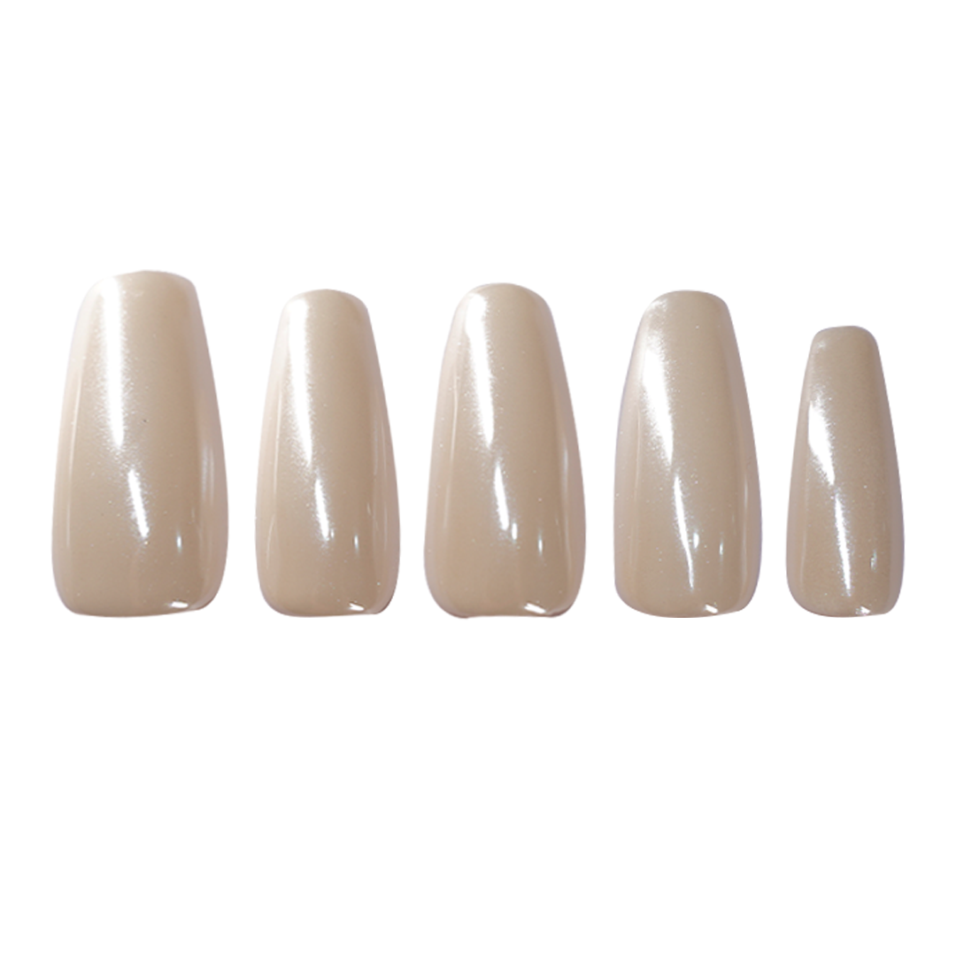 Siva Nail, Mirror Pearl, Champagne Chrome Handmade Press on Nails
