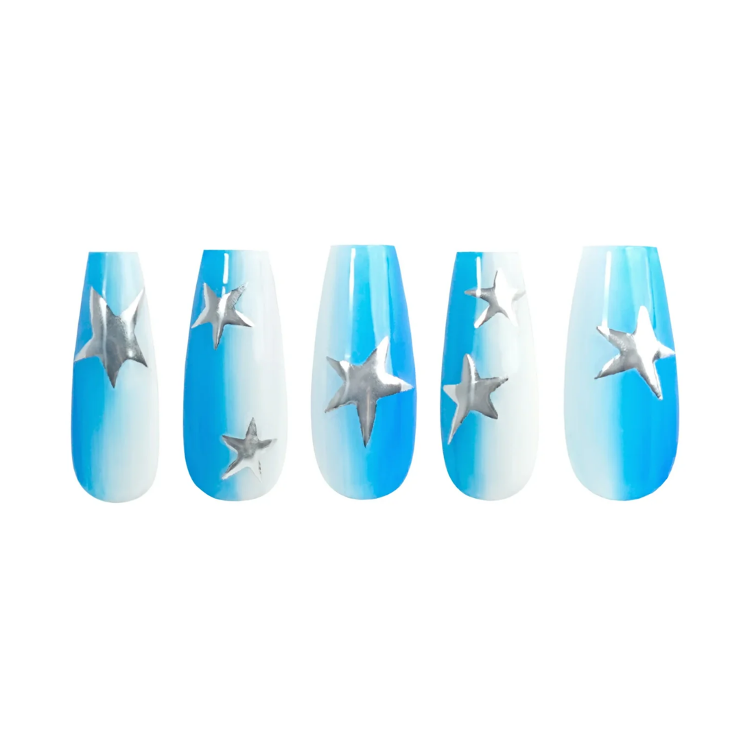 Siva Nail, Starlit Dream, Ombre Star Press on Nails